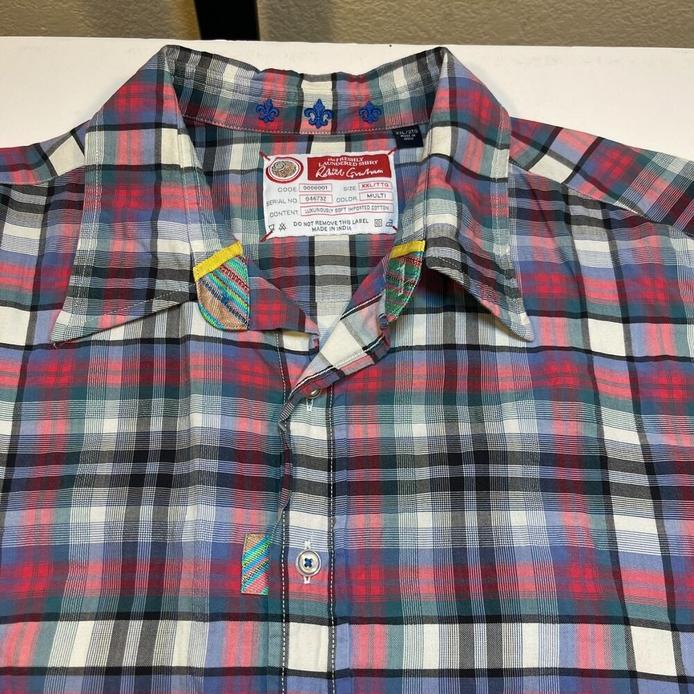 Robert Graham Long Sleeve Colorful Plaid Button Down Shirt Sz Mens XXL